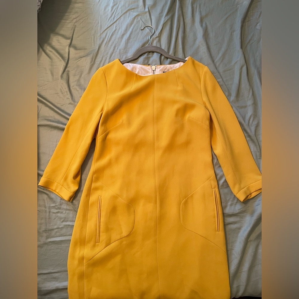 Rag & Bone Women's Boat Neck Sheath Dress Long Sleeve Mustard Size 6